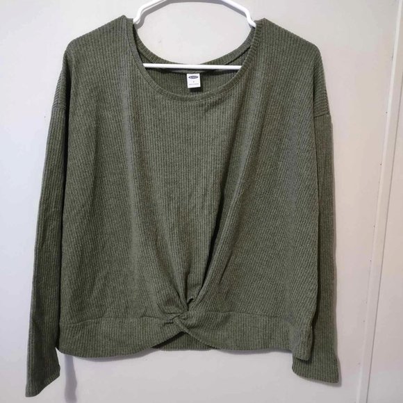 Old Navy Women's Olive Green Knot Front Knit Top Size Small - Picture 1 of 6